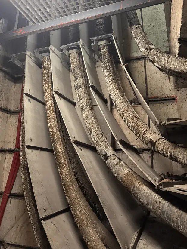 Existing cables before removal